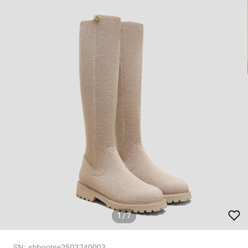 Elegant Beige Over the Knee Boots